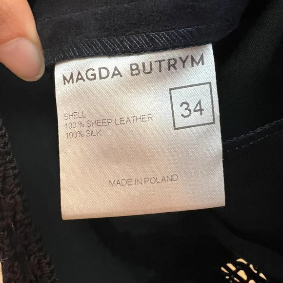 Magda Butrym Oakland Blue Suede Crochet Embroidered Lace Designer Mini Dress 34 - Picture 11 of 14